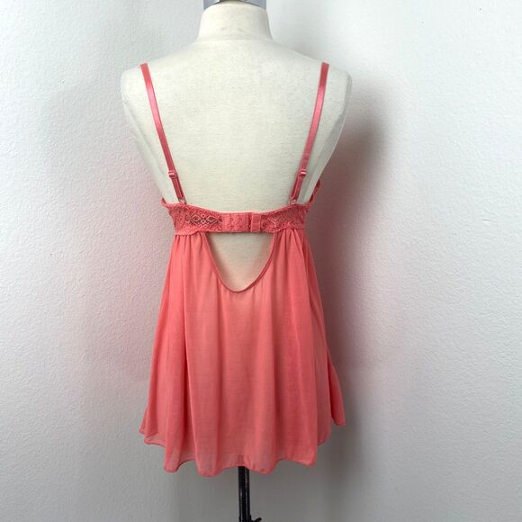 Coral Intimates Babydoll Sheer Lacy Camisole Lingerie Large Padded Bra Sexy Play - Picture 6 of 9
